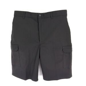 Regent Cargo Shorts Mens Size 40 Black Dark Wash Cotton Blend Pockets Flat Front